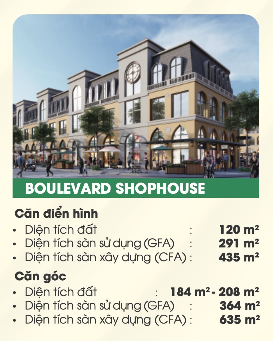 Thông số Boulevard Shophouse